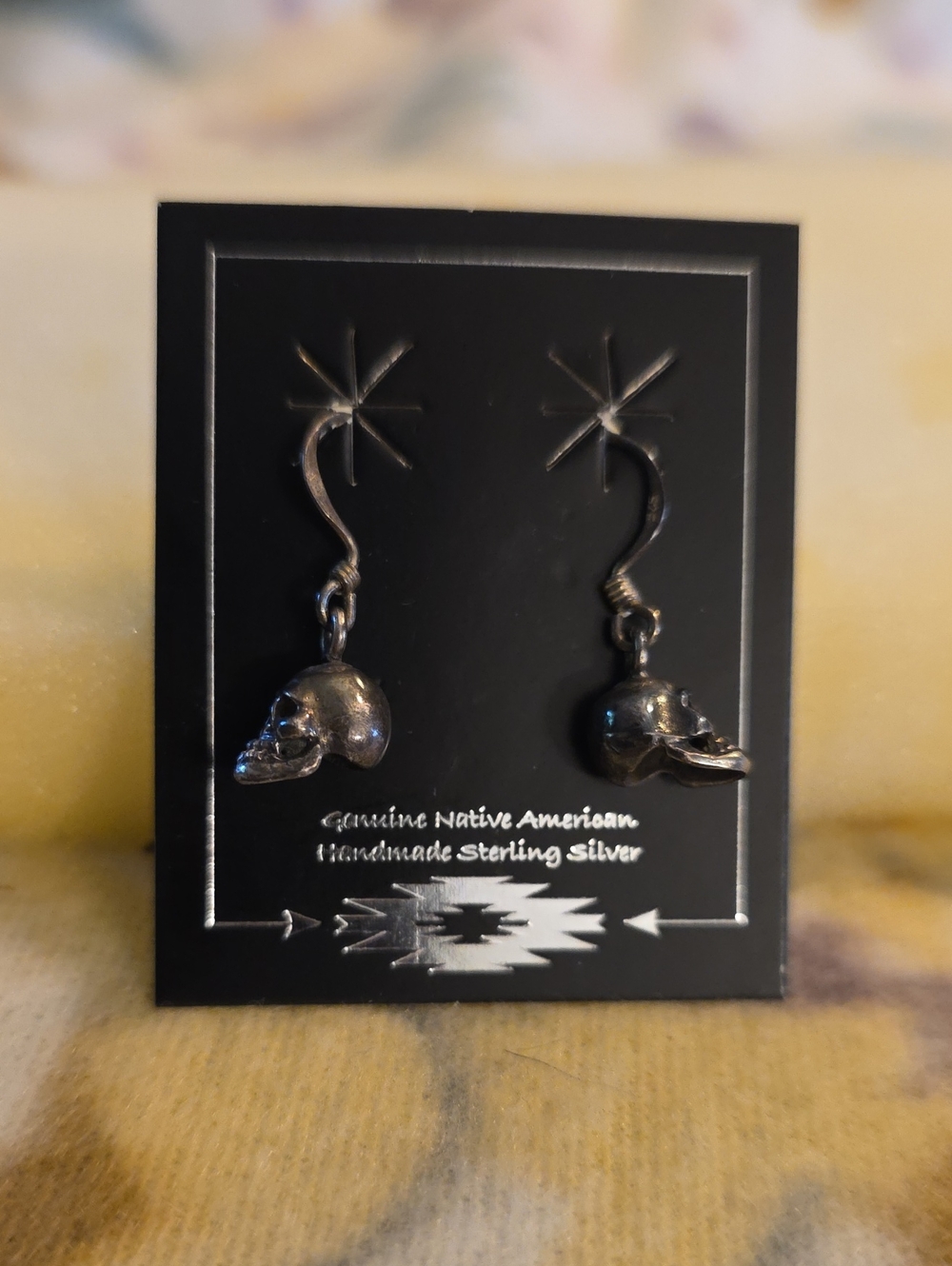 Sterling Silver Skull Drop Earrings - Silver
